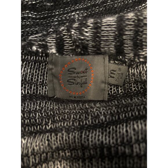 Sweet-N-Sinful Pullover Black/White Hoodie Sweater M Comfy Casual Cozy Cabincore - Picture 10 of 10